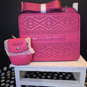Montana West Embossed Crossbody Tote Bag w/ Coin Pouch | Brand New With Tags.